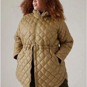 NWT ATHLETA Whisper Featherless Puffer Parka in 'Serpentine' Size 3X